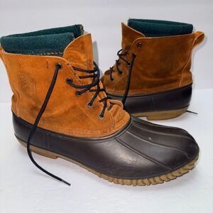 LaCrosse Duck Boots Men 11 Brown Suede Rubber Polartec Lined Made in USA
